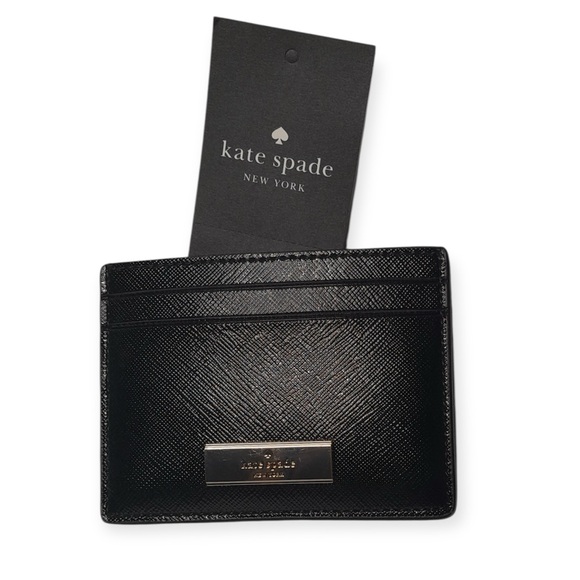 kate spade Accessories - kate spade Black Saffiano Leather Slim Card Case